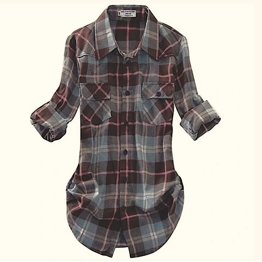 𝅺nwot Matchstick Plaid Flannel Shirt Size Small